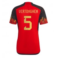 Camisa de Futebol Bélgica Jan Vertonghen #5 Equipamento Principal Mundo 2022 Manga Curta